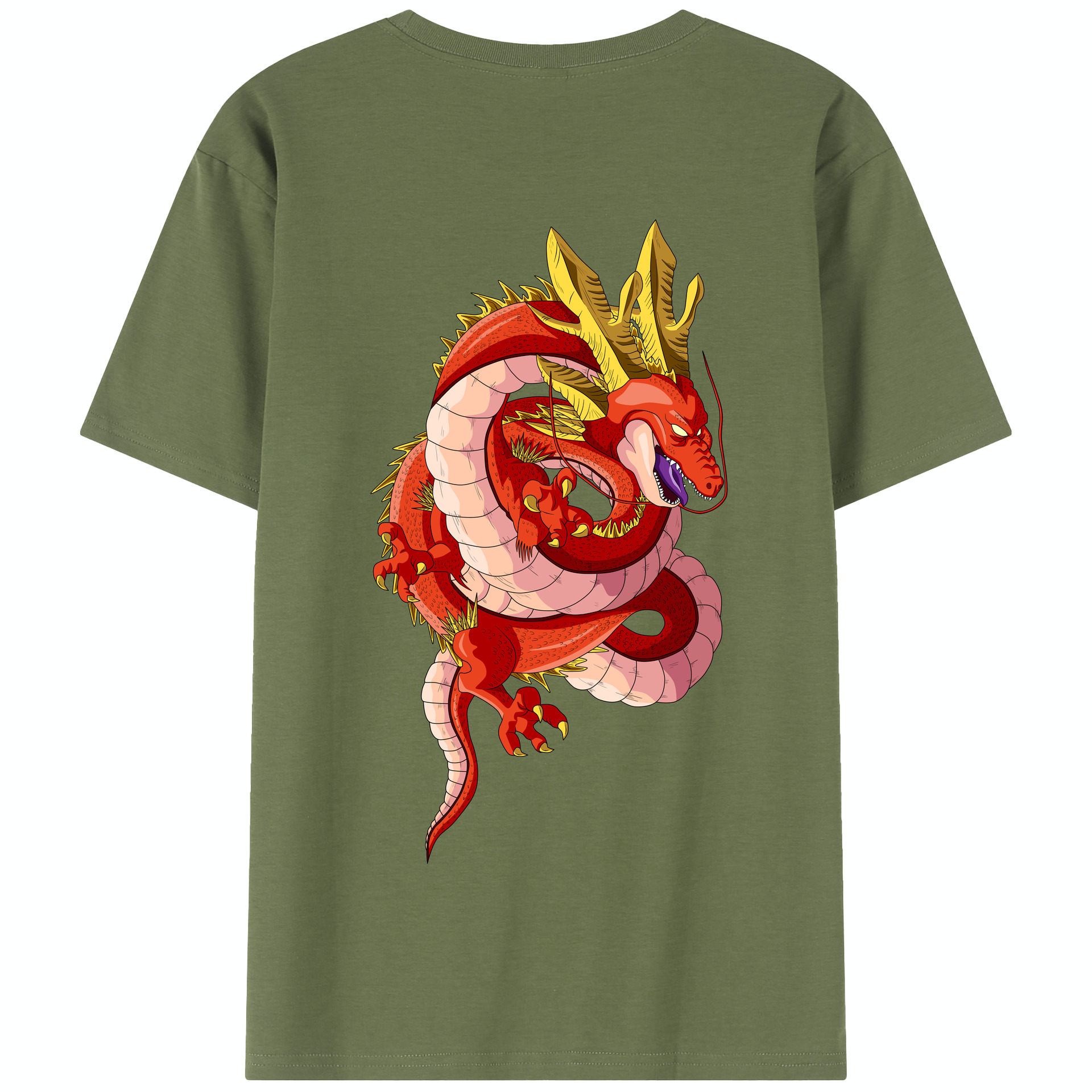 （画像用） ドラゴンボール 神龍 シェンロン DRAGON BALL Shenron 綿100％半袖Tシャツ（背面プリント）
